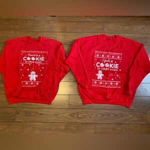 Couple’s Pregnancy Announcement Crew Neck Holiday Sweaters.